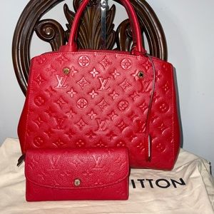 Louis Vuitton Red Empriente Montaigne PM